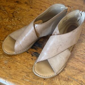 BOC Tan Leather Open-Toe Sandals